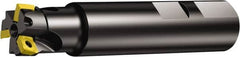 Sandvik Coromant - 1-1/2" Cut Diam, 5.5mm Max Depth of Cut, 1-1/4" Shank Diam, 4" OAL, Indexable Square Shoulder End Mill - 490R-08T308M-PL Inserts, Weldon Shank, 90° Lead Angle, Through Coolant, Series CoroMill 490 - Americas Industrial Supply