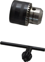 Accupro - 1/2-20, 3/64 to 1/2" Capacity, Threaded Mount Steel Drill Chuck - Keyed, 43mm Sleeve Diam, 59mm Open Length - Exact Industrial Supply