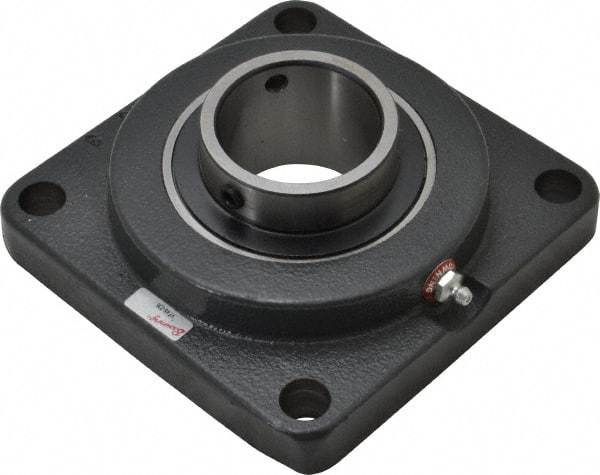 Browning - 2-3/16" ID, 6-3/8" OAL x 6-3/8" OAH 4-Bolt Flange - 6,601 Lb Static Cap, 9,752 Lb Dyn Cap, 5-1/8" Btw Mnt Hole Ctrs, Cast Iron - Americas Industrial Supply