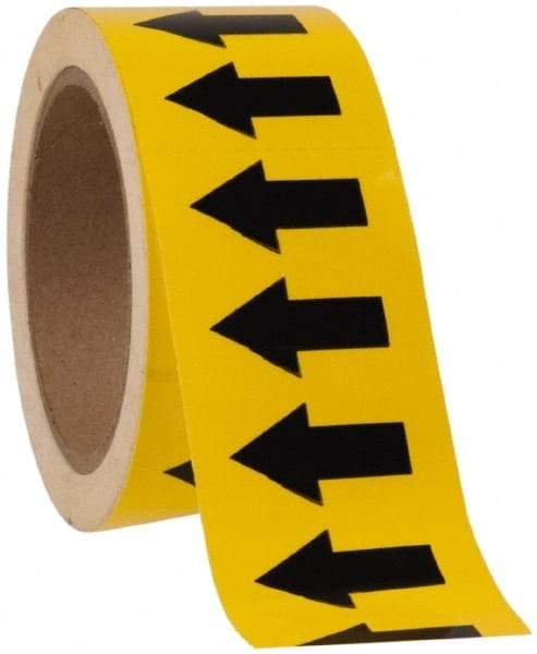 NMC - Pipe Marker with No Legend and Arrow Graphic - 1 to 10" Pipe Outside Diam, Black on Yellow - Americas Industrial Supply