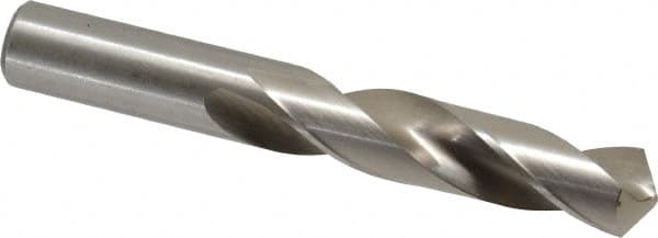 Cleveland - 35/64" 118° Spiral Flute High Speed Steel Screw Machine Drill Bit - Bright Finish, Right Hand Cut, 2-1/2" Flute Length, 4" OAL, Standard Point, Straight Shank - Americas Industrial Supply
