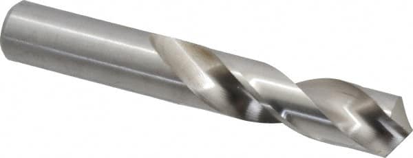 Cleveland - 53/64" 118° Spiral Flute High Speed Steel Screw Machine Drill Bit - Bright Finish, Right Hand Cut, 3-1/2" Flute Length, 5-3/8" OAL, Standard Point, Straight Shank - Americas Industrial Supply