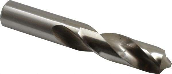 Cleveland - 1" 118° Spiral Flute High Speed Steel Screw Machine Drill Bit - Bright Finish, Right Hand Cut, 4" Flute Length, 6" OAL, Standard Point, Straight Shank - Americas Industrial Supply