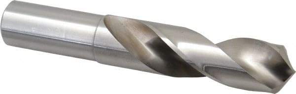 Cleveland - 1-1/16" 118° Spiral Flute High Speed Steel Screw Machine Drill Bit - Bright Finish, Right Hand Cut, 4" Flute Length, 6-1/4" OAL, Standard Point, Straight Shank - Americas Industrial Supply