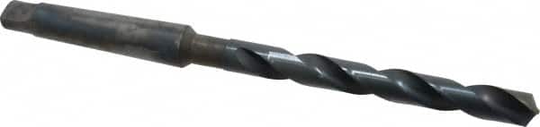 Cleveland - 17/32", 2MT 118° Point High Speed Steel Taper Shank Drill Bit - Oxide Finish, 4-5/8" Flute Length, 8-1/2" OAL, Spiral Flute, Series 2410 - Americas Industrial Supply