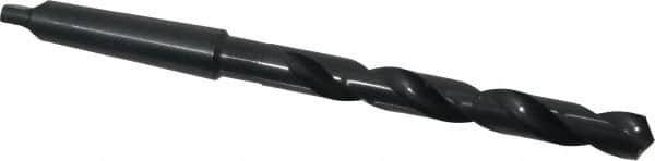 Cleveland - 19/32", 2MT 118° Point High Speed Steel Taper Shank Drill Bit - Oxide Finish, 4-7/8" Flute Length, 8-3/4" OAL, Spiral Flute, Series 2410 - Americas Industrial Supply
