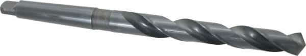 Cleveland - 45/64", 2MT 118° Point High Speed Steel Taper Shank Drill Bit - Oxide Finish, 5-5/8" Flute Length, 9-1/2" OAL, Spiral Flute, Series 2410 - Americas Industrial Supply