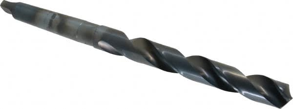 Cleveland - 3/4", 2MT 118° Point High Speed Steel Taper Shank Drill Bit - Oxide Finish, 5-7/8" Flute Length, 9-3/4" OAL, Spiral Flute, Series 2410 - Americas Industrial Supply