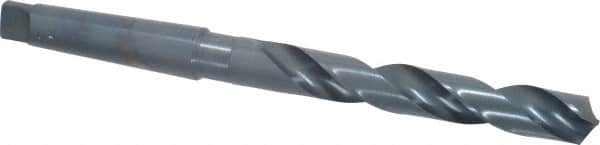 Cleveland - 55/64", 3MT 118° Point High Speed Steel Taper Shank Drill Bit - Oxide Finish, 6-1/8" Flute Length, 10-3/4" OAL, Spiral Flute, Series 2410 - Americas Industrial Supply