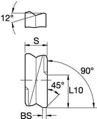 Kennametal - SPHX15T6 Grade KC725M Carbide Milling Insert - TiN/TiCN/TiN Finish, 0.2598" Thick, 15mm Inscribed Circle - Americas Industrial Supply