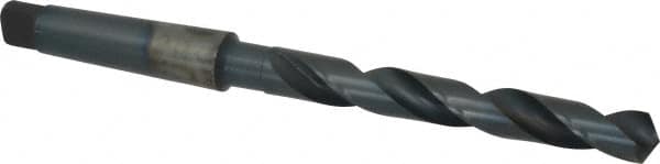 Cleveland - 3/4", 3MT 118° Point High Speed Steel Taper Shank Drill Bit - Oxide Finish, 5-7/8" Flute Length, 10-1/2" OAL, Spiral Flute, Series 2412 - Americas Industrial Supply