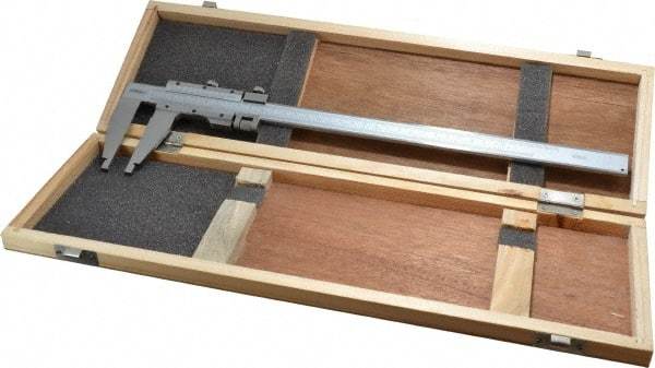 Fowler - 0 to 12" Stainless Steel Vernier Caliper - 0.02mm Graduation, 3" Jaw Depth, 0.002" Accuracy, Includes Inside Diameter, Outside Diameter - Americas Industrial Supply