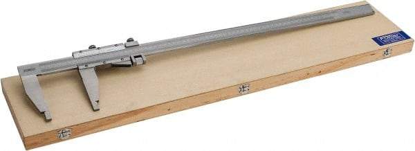 Fowler - 0 to 24" Stainless Steel Vernier Caliper - 0.02mm Graduation, 4" Jaw Depth, 0.003" Accuracy, Includes Inside Diameter, Outside Diameter - Americas Industrial Supply