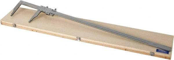 Fowler - 0 to 40" Stainless Steel Vernier Caliper - 0.02mm Graduation, 5-1/2" Jaw Depth, 0.004" Accuracy, Includes Inside Diameter, Outside Diameter - Americas Industrial Supply