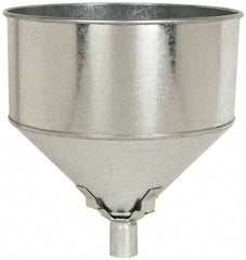 Plews - 8 Qt Capacity Steel Funnel - 9-1/2" Mouth OD, 1" Tip OD, Straight Spout - Americas Industrial Supply