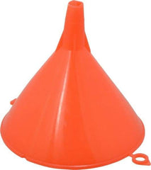 PRO-LUBE - 8 oz Capacity Plastic Funnel - 4-1/2" Mouth OD, 1/2" Tip OD, Straight Spout, Red - Americas Industrial Supply