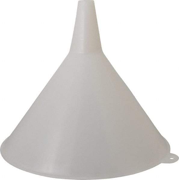 PRO-LUBE - 48 oz Capacity Plastic Funnel - 8" Mouth OD, 1" Tip OD, Straight Spout, White - Americas Industrial Supply