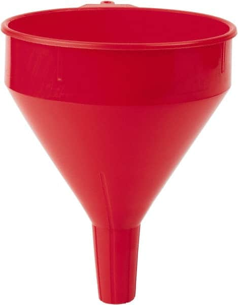 PRO-LUBE - 2 Qt Capacity Polyethylene Funnel - 7" Mouth OD, 1" Tip OD, Straight Spout, Red - Americas Industrial Supply