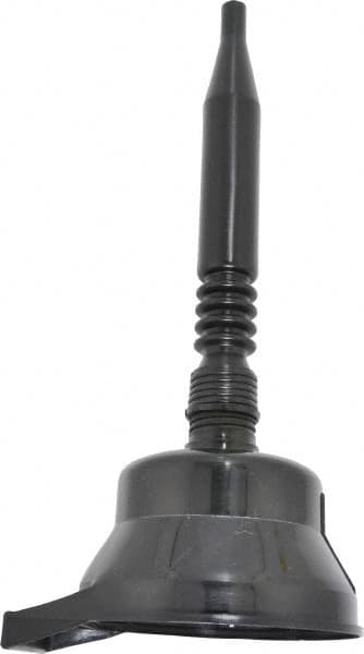 PRO-LUBE - Plastic Funnel - 6" Mouth OD, 3/4" Tip OD, 12" Flexible Spout, Black - Americas Industrial Supply