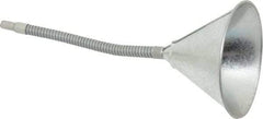 Value Collection - 1 Qt Capacity Steel Funnel - 6" Mouth OD, 9/16" Tip OD, 12" Flexible Spout - Americas Industrial Supply