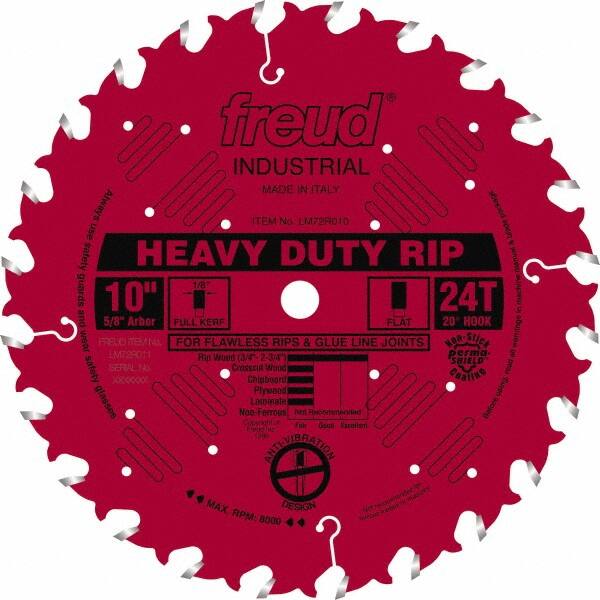 Freud - 10" Diam, 5/8" Arbor Hole Diam, 24 Tooth Wet & Dry Cut Saw Blade - Carbide-Tipped, Standard Round Arbor - Americas Industrial Supply