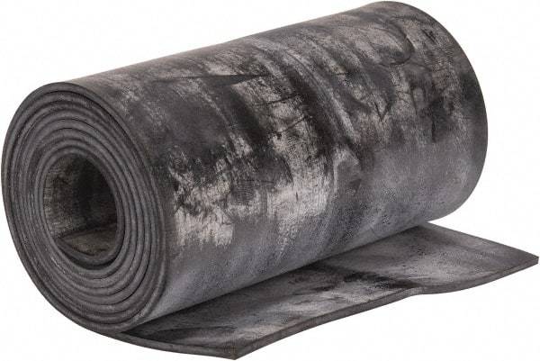 Made in USA - 1/8" Thick x 6" Wide x 60" Long, Plain Backed Buna-N Rubber Strip - Stock Length, 70 Shore A Durometer, 2,500 psi Tensile Strength, -20 to 170°F, Black - Americas Industrial Supply