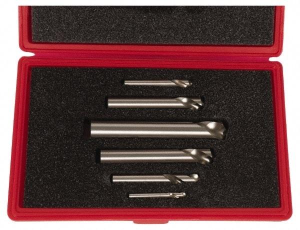 Cleveland - 1/4 to 1 Inch Body Diameter, 90° Point Angle, Spotting Drill Set - Bright Finish, High Speed Steel, Includes Six Spotting Drills - Americas Industrial Supply