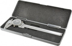 Fowler - 0" to 6" Range, 0.001" Graduation, 0.1" per Revolution, Dial Caliper - Black Face, 1.6" Jaw Length, Accurate to 0.0010" - Americas Industrial Supply