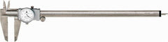 TESA Brown & Sharpe - 0" to 12" Range, 0.001" Graduation, 0.1" per Revolution, Dial Caliper - White Face, 2.5" Jaw Length - Americas Industrial Supply