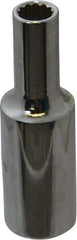 Proto - 1/4", 3/8" Drive, Deep Hand Socket - 12 Points, 2-1/8" OAL, Chrome Finish - Americas Industrial Supply