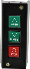 Value Collection - 3 Operator, Pushbutton Control Station - Open-Close-Stop (Legend), Momentary Switch, NO/NC Contact, NEMA 1 - Americas Industrial Supply