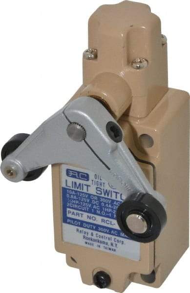 Value Collection - SPDT, NC/NO, 120 VAC, 240 VAC, 480 VAC at 10 Amps, Screw Terminal, Roller Lever Actuator, General Purpose Limit Switch - Americas Industrial Supply