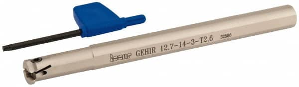 Iscar - GEHI, Internal, Right Hand, 0.102" Max Depth of Cut, 0.095 to 1/8" Groove Width, Indexable Grooving Tool Holder - GEMI.., GEPI.. Insert Compatibility, 1/2" Shank Width, 6" OAL, Through Coolant - Americas Industrial Supply