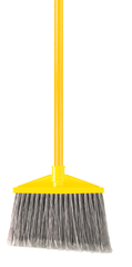 Angle Broom with 10.5" Sweep Area -1" Dia (2.5 cm) Vinyl Coated Metal Handle - Americas Industrial Supply