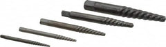 Cleveland - 5 Piece Spiral Flute Screw Extractor Set - Screw Range 3/16 to 3/4" - Americas Industrial Supply