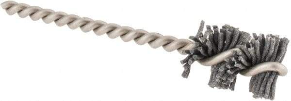 Made in USA - 5/8" Diam Helical Nylon Tube Brush - 0.04" Filament Diam, 1" Brush Length, 3-1/2" OAL, 0.162" Diam Stainless Steel Shank - Americas Industrial Supply