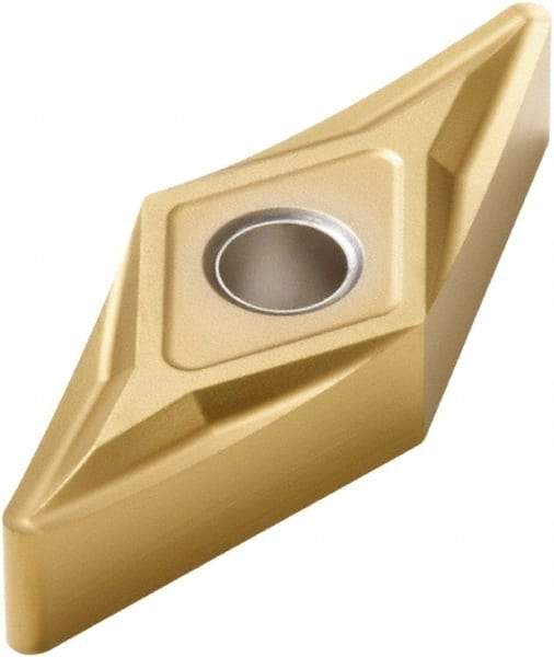 Seco - VNGM332 MF1 Grade CP500 Carbide Turning Insert - TiAlN/TiN Finish, 35° Diamond, 3/8" Inscr Circle, 3/16" Thick, 1/32" Corner Radius - Americas Industrial Supply