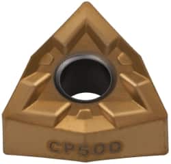 Seco - WNMP331 MF1 Grade CP500 Carbide Turning Insert - TiAlN/TiN Finish, 80° Trigon, 3/8" Inscr Circle, 3/16" Thick, 1/64" Corner Radius - Americas Industrial Supply