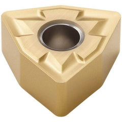 Seco - WNMG333 MR3 Grade CP500 Carbide Turning Insert - TiAlN/TiN Finish, 80° Trigon, 3/8" Inscr Circle, 3/16" Thick, 3/64" Corner Radius - Americas Industrial Supply