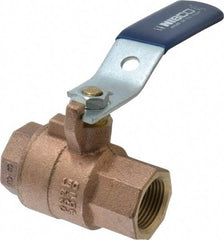 NIBCO - 3/4" Pipe, Full Port, Bronze Standard Ball Valve - 2 Piece, Inline - One Way Flow, FNPT x FNPT Ends, Lever Handle, 600 WOG, 150 WSP - Americas Industrial Supply