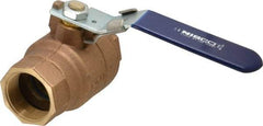 NIBCO - 1-1/2" Pipe, Full Port, Bronze Standard Ball Valve - 2 Piece, Inline - One Way Flow, FNPT x FNPT Ends, Locking Lever Handle, 600 WOG, 150 WSP - Americas Industrial Supply