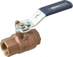 NIBCO - 3/4" Pipe, Full Port, Bronze Standard Ball Valve - 2 Piece, Inline - One Way Flow, FNPT x FNPT Ends, Lever with Memory Stop Handle, 600 WOG, 150 WSP - Americas Industrial Supply