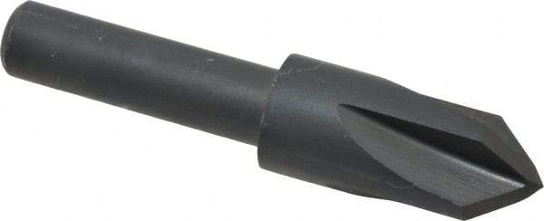 Cleveland - 3/8" Head Diam, 1/4" Shank Diam, 4 Flute 82° High Speed Steel Countersink - Oxide Finish, 1.656" OAL, Single End, Straight Shank, Right Hand Cut - Americas Industrial Supply