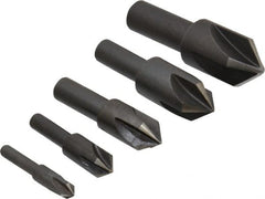 Cleveland - 5 Piece, 1/4 to 3/4" Head Diam, 82° Included Angle, Single End Countersink Set - Americas Industrial Supply