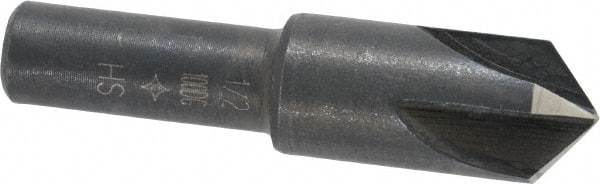 Cleveland - 1/2" Head Diam, 3/8" Shank Diam, 4 Flute 100° High Speed Steel Countersink - Oxide Finish, 1-27/32" OAL, Single End, Straight Shank, Right Hand Cut - Americas Industrial Supply