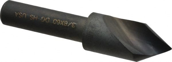 Cleveland - 3/8" Head Diam, 1/4" Shank Diam, 1 Flute 60° High Speed Steel Countersink - Americas Industrial Supply