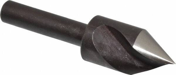 Cleveland - 1/2" Head Diam, 1/4" Shank Diam, 1 Flute 60° High Speed Steel Countersink - Oxide Finish, 1-27/32" OAL, Single End, Straight Shank, Right Hand Cut - Americas Industrial Supply