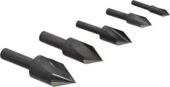 Cleveland - 5 Piece, 1/4 to 3/4" Head Diam, 60° Included Angle, Single End Countersink Set - Americas Industrial Supply
