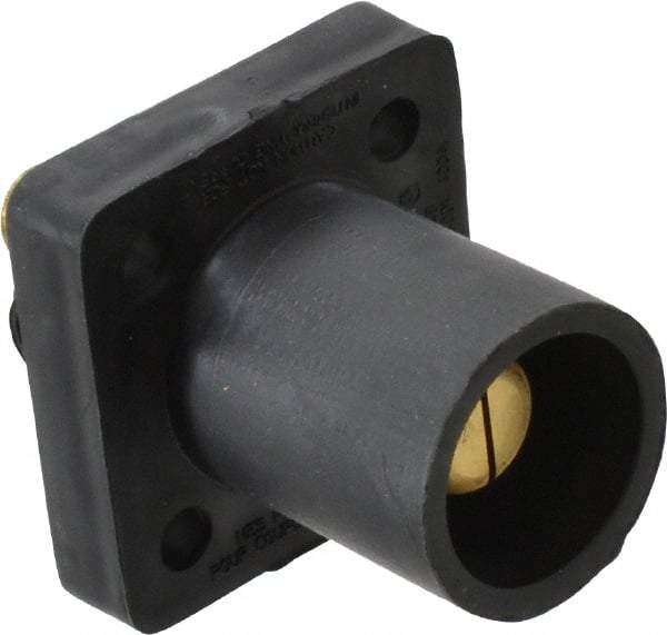 Leviton - 3R NEMA Rated, 600 Volt, 400 Amp, 2 to 4/0 AWG, Male, Threaded Stud, Panel Receptacle - 2.72 Inch Long, Black - Americas Industrial Supply