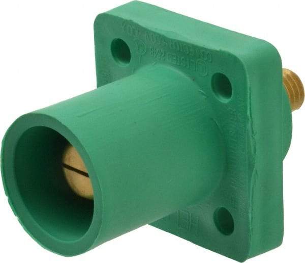 Leviton - 3R NEMA Rated, 600 Volt, 400 Amp, 2 to 4/0 AWG, Male, Threaded Stud, Panel Receptacle - 2.72 Inch Long, Green - Americas Industrial Supply